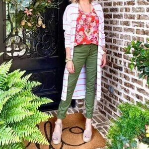 CAbi Green Ankle Cropped Jeans Relaxed Fit